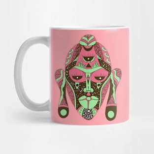 Pink Mint African Mask 7 Mug